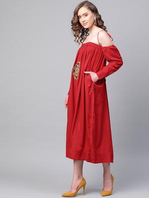tie knot shoulder embroidered shift dress - 16908893 - Standard Image - 2