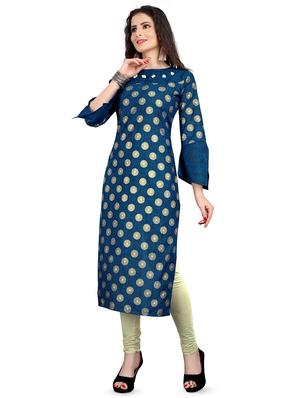 gold print straight kurta - 16908964 - Standard Image - 2