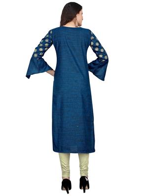 gold print straight kurta - 16908964 - Standard Image - 3