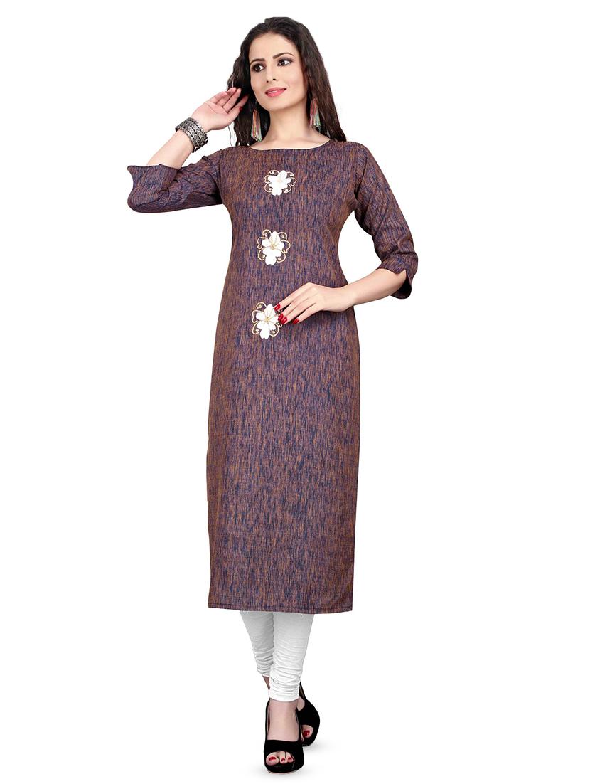 embroidered straight kurta - 16908965 - Zoom Image - 1