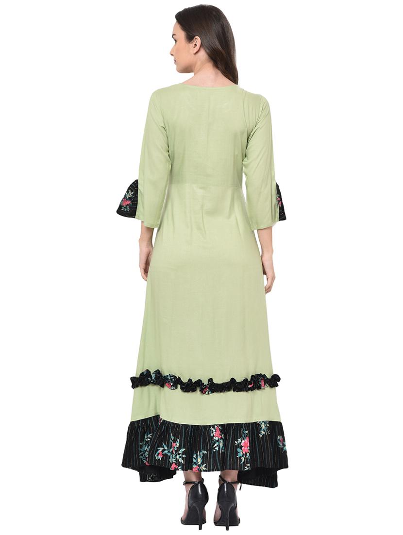 embroidered a-line kurta - 16908976 - Zoom Image - 3