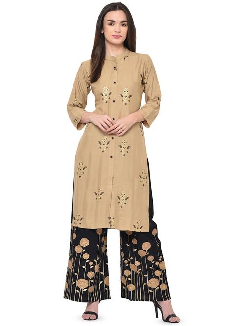 foil print straight kurta - 16908981 - Standard Image - 1