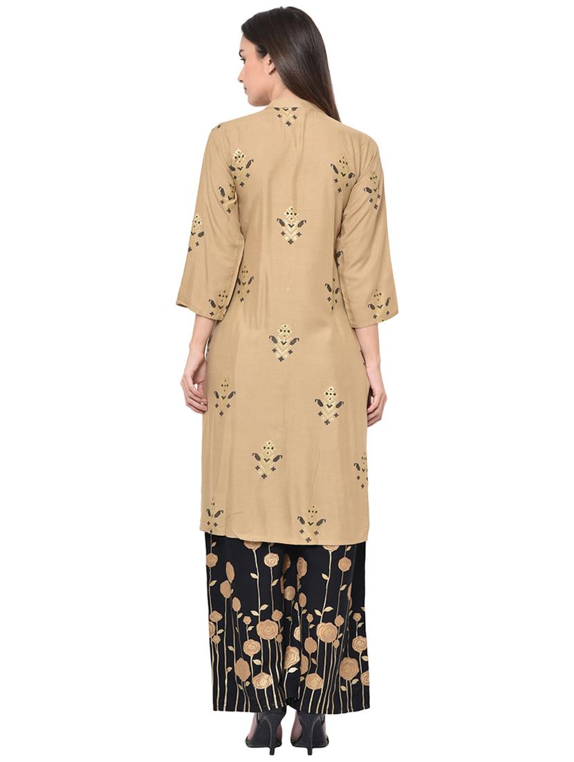 foil print straight kurta - 16908981 - Zoom Image - 3