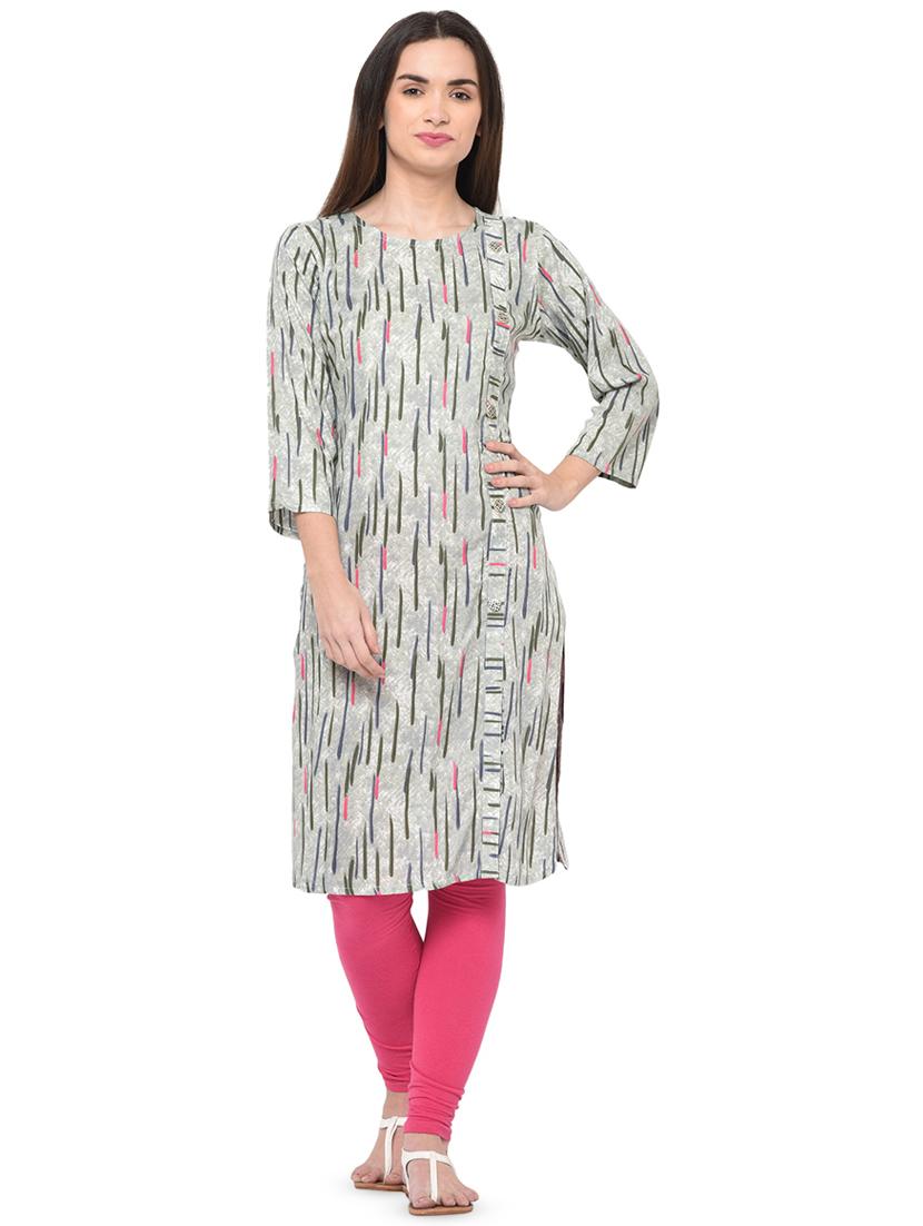 printed straight kurta - 16908998 - Zoom Image - 1