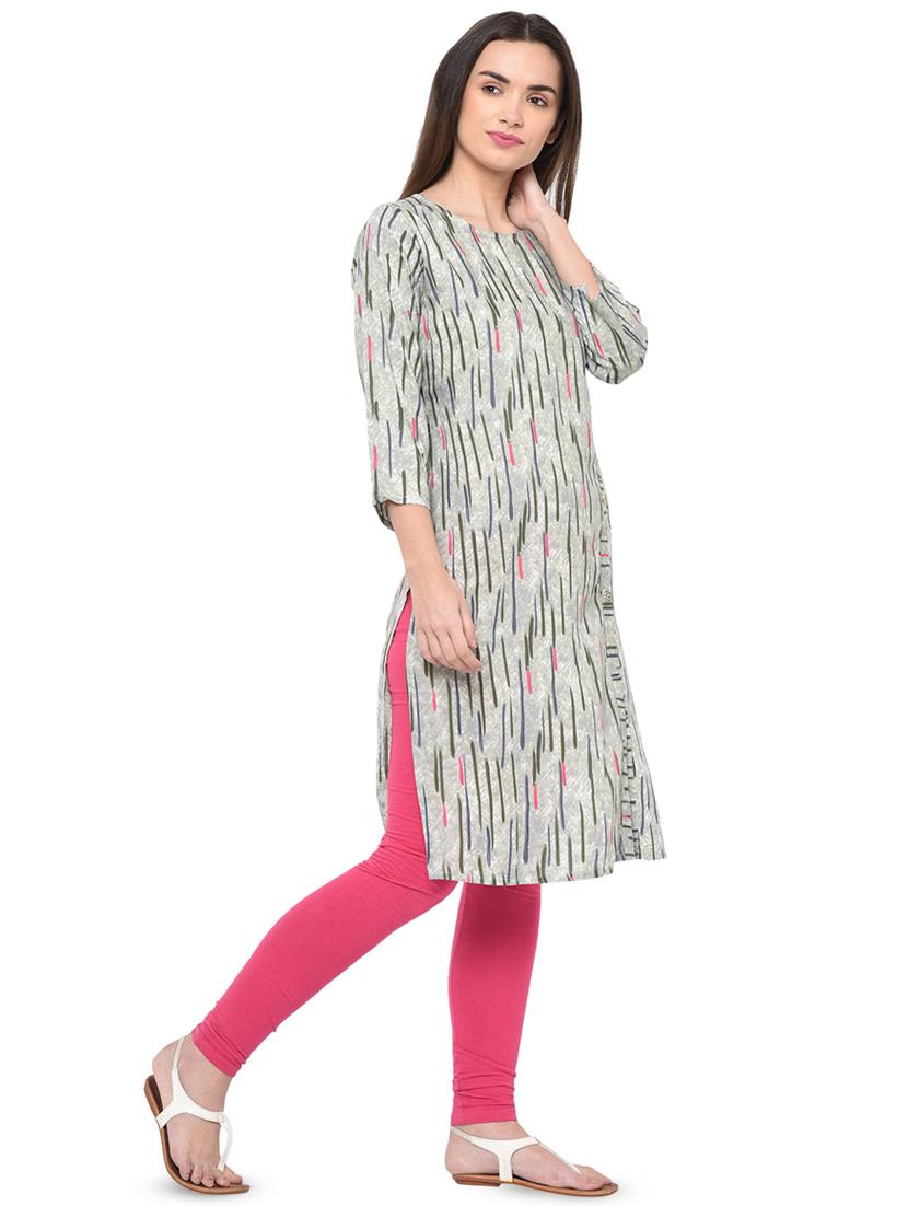 printed straight kurta - 16908998 - Zoom Image - 2
