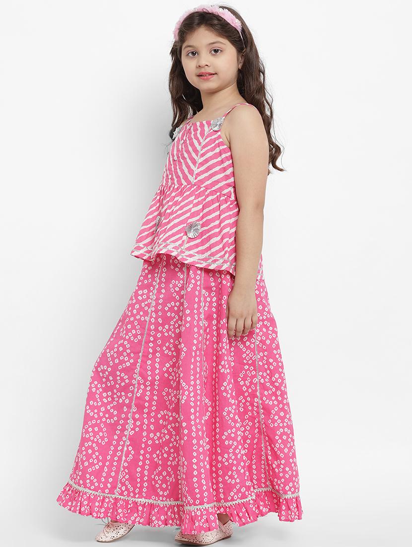 pink cotton lehnga choli - 16909755 - Zoom Image - 2