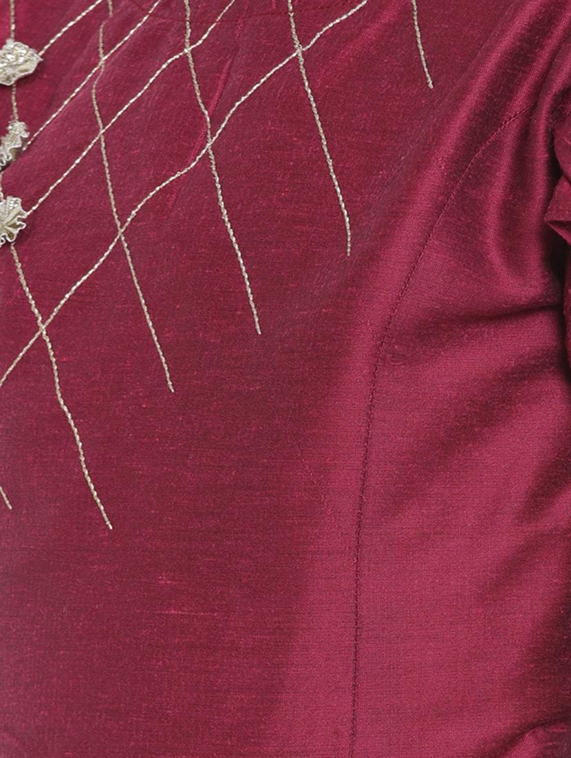 red silk blend lehnga choli - 16909759 - Zoom Image - 4