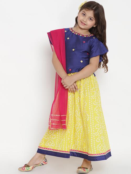 yellow cotton lehnga choli - 16909772 - Very Small Image - 1