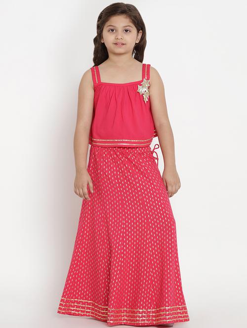 pink cotton lehnga choli - 16909784 - Standard Image - 1