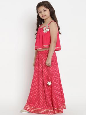 pink cotton lehnga choli - 16909784 - Standard Image - 2