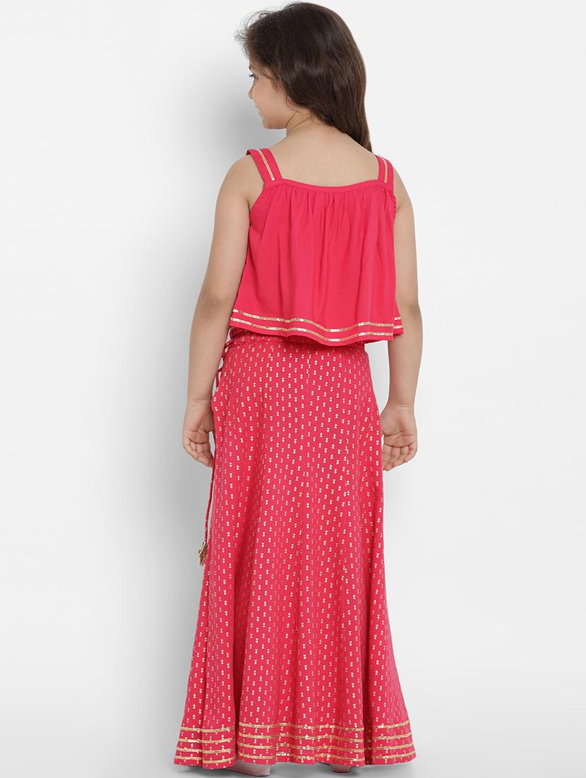 pink cotton lehnga choli - 16909784 - Zoom Image - 3