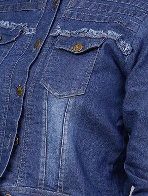 embroidered back frayed jacket - 16909805 - Standard Image - 5