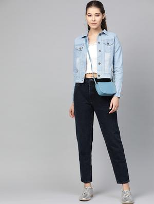 contrast panel denim jacket - 16909807 - Standard Image - 4