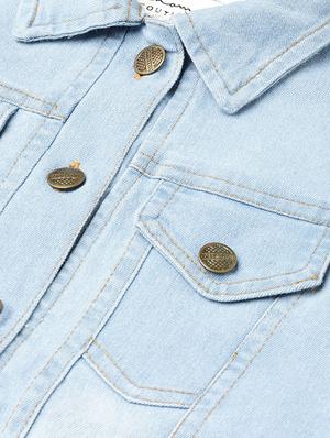 contrast panel denim jacket - 16909807 - Standard Image - 5