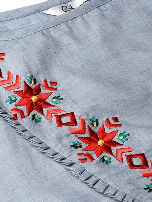 embroidered detail gathered top - 16909832 - Standard Image - 5