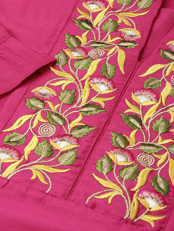 pink silk aline kurti - 16909845 - Zoom Image - 5