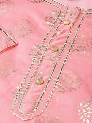 pink silk aline kurti - 16909846 - Standard Image - 5