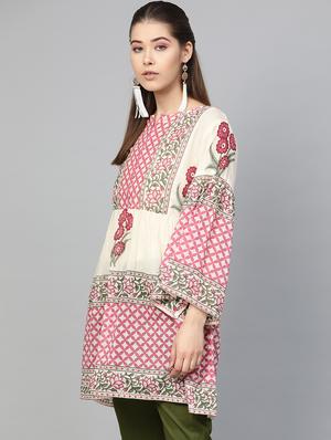 floral printed a-line kurti - 16909849 - Standard Image - 2