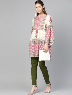 floral printed a-line kurti - 16909849 - Standard Image - 4