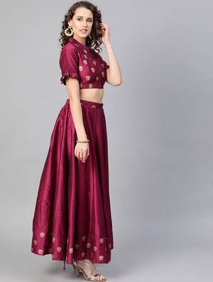 floral printed lehenga - 16909854 - Standard Image - 2
