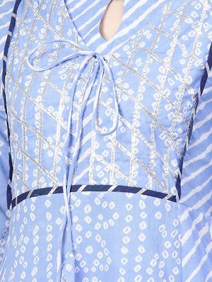 bandhani kurta palazzo set - 16909868 - Standard Image - 4