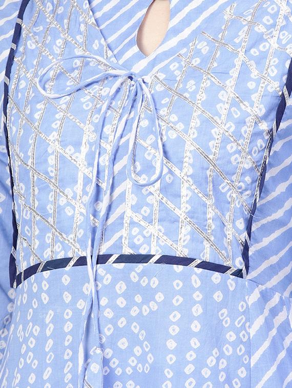 bandhani kurta palazzo set - 16909868 - Zoom Image - 4