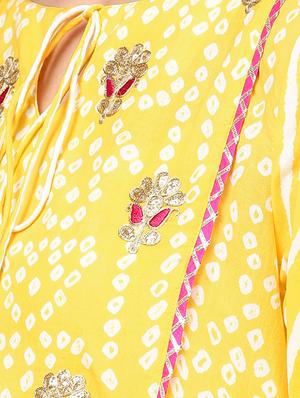 bandhani kurta palazzo set - 16909871 - Standard Image - 4