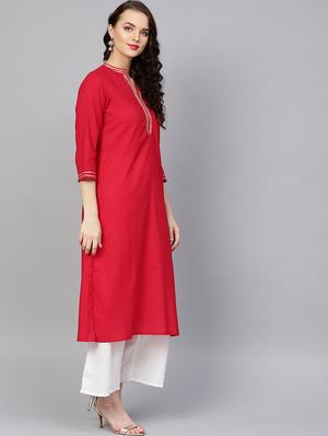 gota work kurta palazzo set - 16909885 - Standard Image - 2