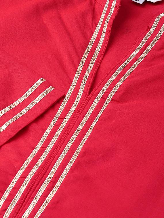 gota work kurta palazzo set - 16909885 - Zoom Image - 4
