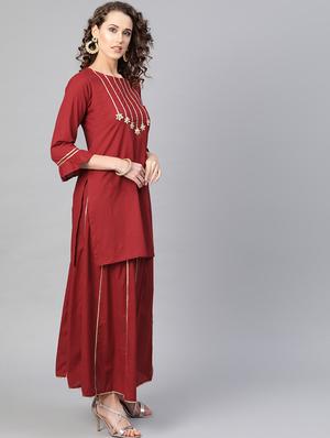 gota work kurta skirt set - 16909898 - Standard Image - 2