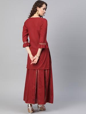 gota work kurta skirt set - 16909898 - Standard Image - 3