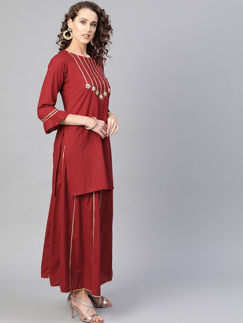 gota work kurta skirt set - 16909898 - Zoom Image - 2