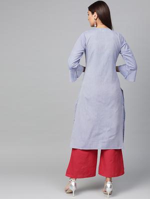 embroidered kurta palazzo set - 16909906 - Standard Image - 3