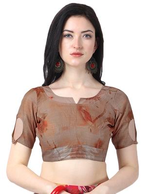 floral printed saree with blouse - 16910109 - Standard Image - 3
