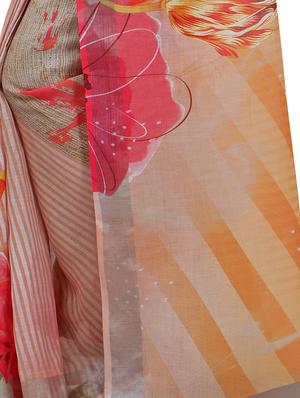 floral printed saree with blouse - 16910109 - Standard Image - 4