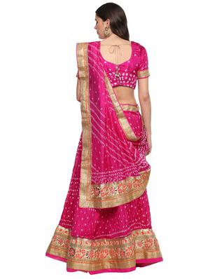 bandhani print a-line lehenga - 16910332 - Standard Image - 3