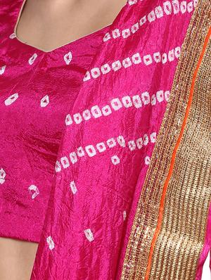 bandhani print a-line lehenga - 16910332 - Standard Image - 4