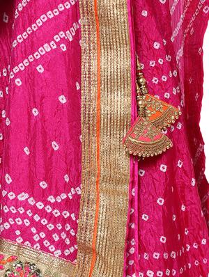 bandhani print a-line lehenga - 16910332 - Standard Image - 5
