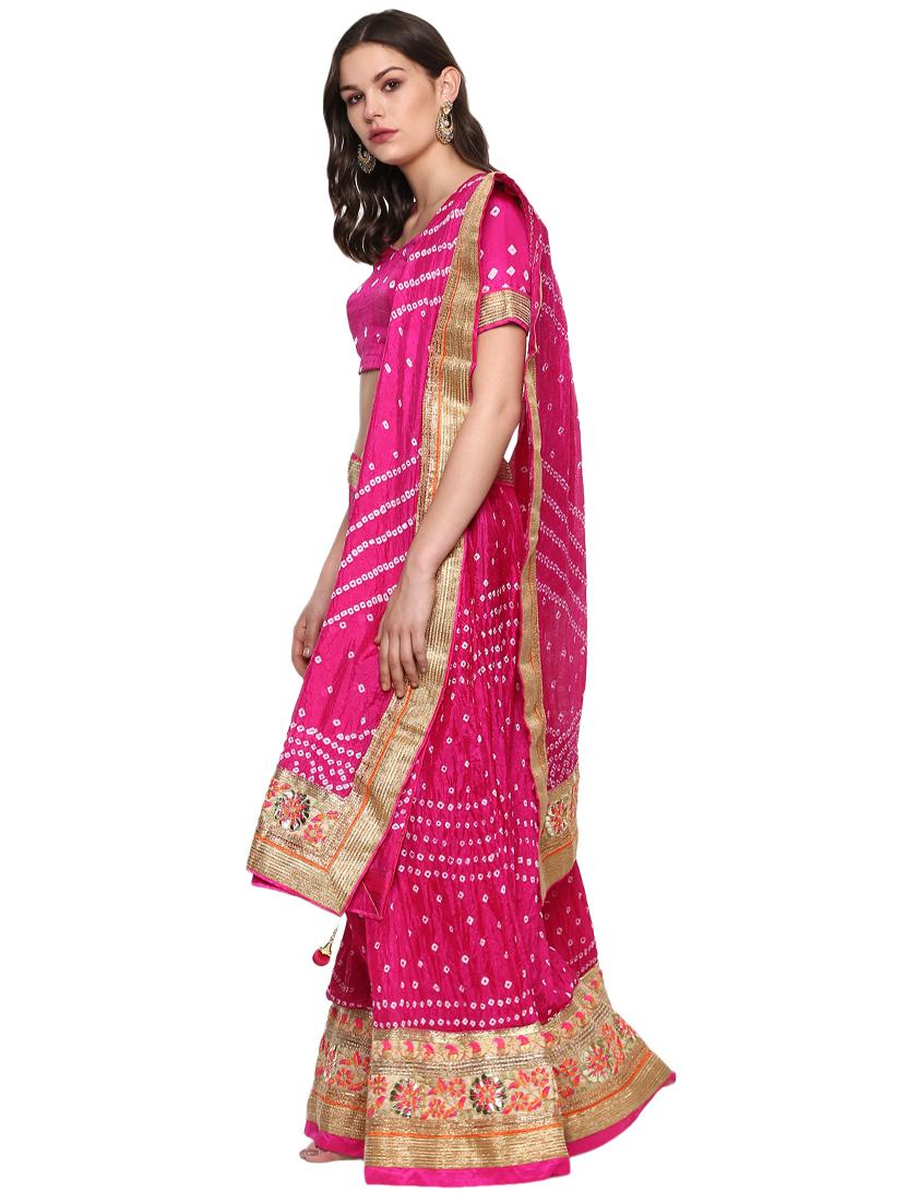 bandhani print a-line lehenga - 16910332 - Zoom Image - 2