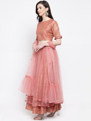 block print flared lehenga - 16910530 - Standard Image - 2