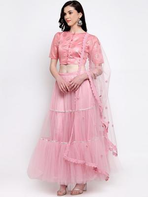 pastel tiered flared lehenga - 16910532 - Standard Image - 2