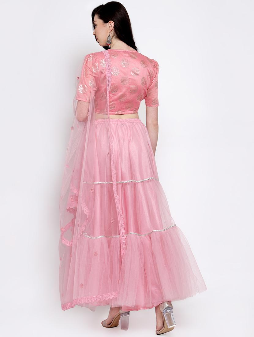 pastel tiered flared lehenga - 16910532 - Zoom Image - 3