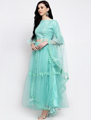 pastel tiered flared lehenga - 16910533 - Standard Image - 2