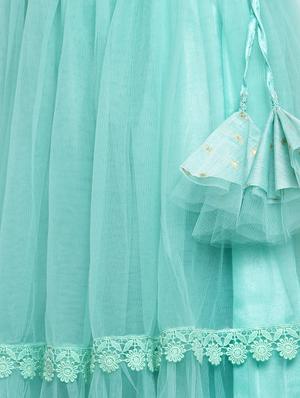 pastel tiered flared lehenga - 16910533 - Standard Image - 5