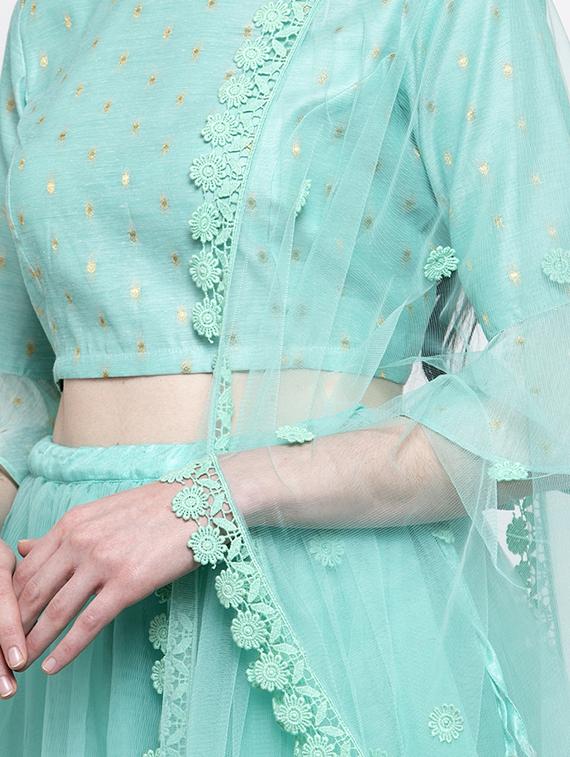 pastel tiered flared lehenga - 16910533 - Zoom Image - 4