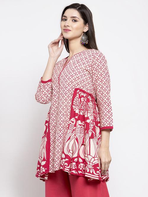white cotton aline kurti - 16910556 - Standard Image - 1