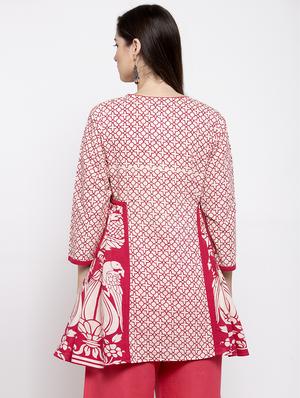 white cotton aline kurti - 16910556 - Standard Image - 2