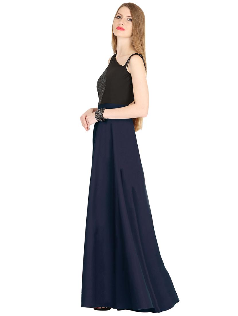 sequin panel single shoulder gown - 16910740 - Zoom Image - 2