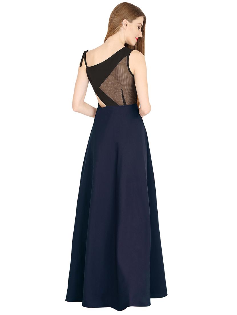 sequin panel single shoulder gown - 16910740 - Zoom Image - 3