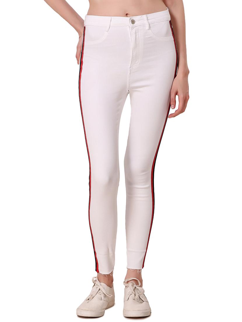 high rise side taped jeans - 16910830 - Zoom Image - 1